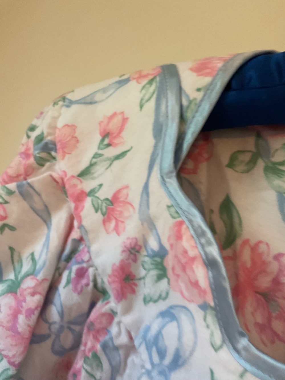 Vintage Floral Long Nightgown nantucket Pink Roses USA made 23” chest cotton - Picture 7 of 12